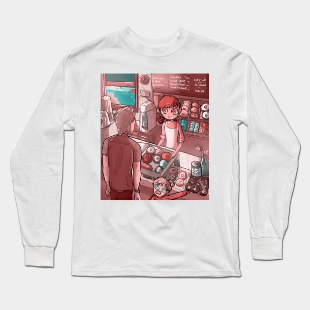 sweet donuts shop Long Sleeve T-Shirt by Angeldrawzs